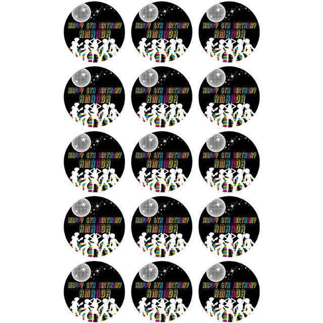 Disco Theme (Cupcake Toppers)