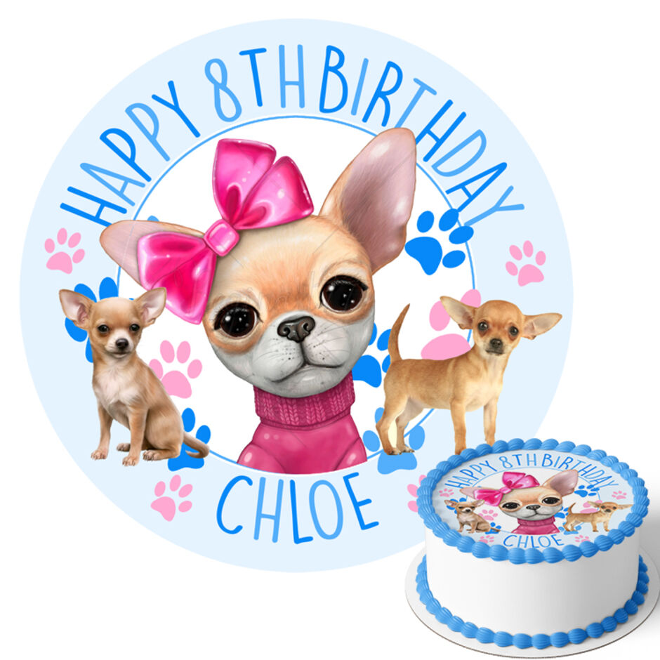 Dogs-Personalised-Round-Edible-Cake-Topper-Main-Image