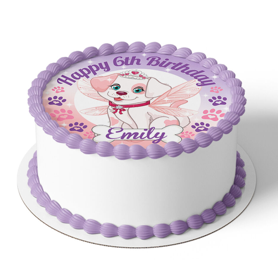 Puppy-Dog-Personalised-Round-Edible-Cake-Topper-a