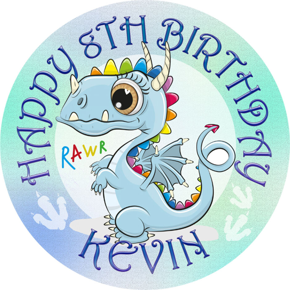 Blue-Dragon-Personalised-Round-Edible-Cake-Topper