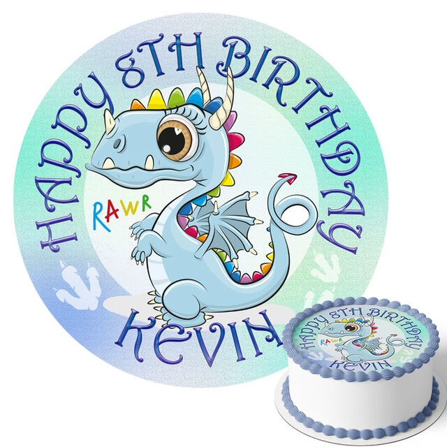 Cute Dragon (Round Cake Topper)