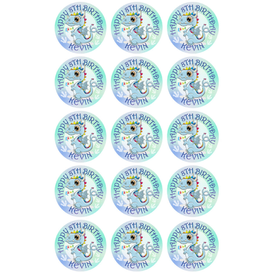 Blue-Dragon-Personalised-Round-Edible-Cup-Cake-Toppers