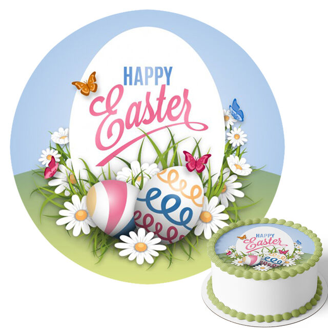 Happy Easter (Round Cake Topper)