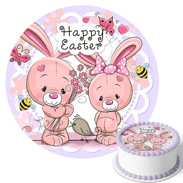 Happy Easter (Round Cake Topper)