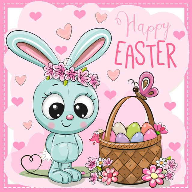 Happy Easter (Square Cake Topper)