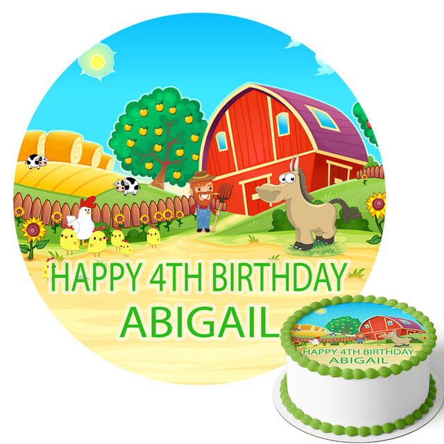 Farm Animals (Round Cake Topper)