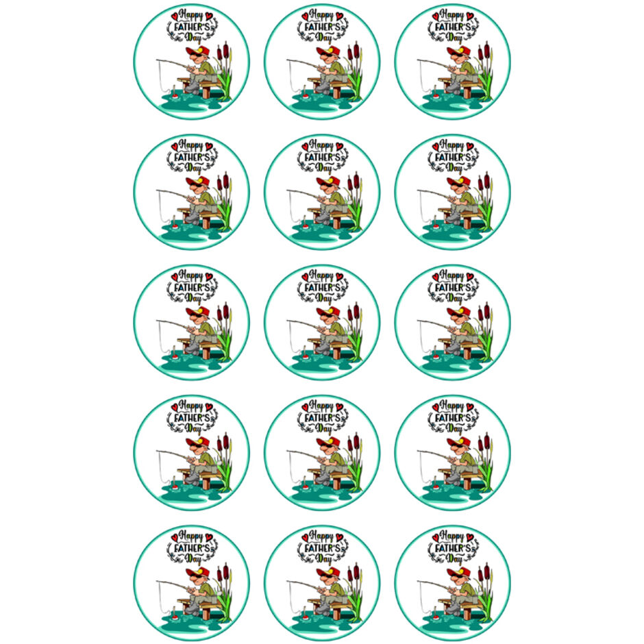 Fathers-Day-Round-Edible-Cup-Cake-Toppers