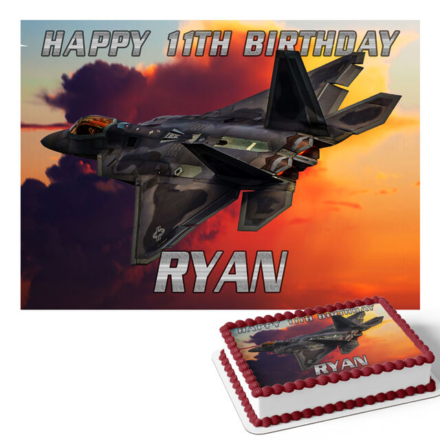 Fighter Jet (Rectangle Cake Topper)