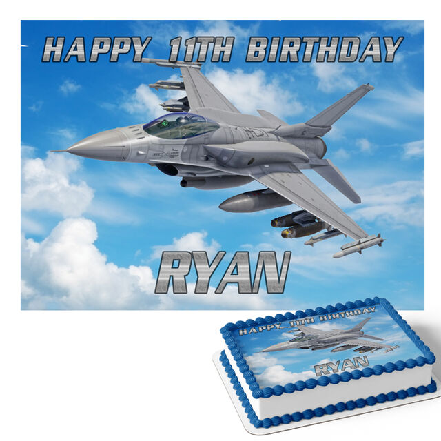 Fighter Jet (Rectangle Cake Topper)