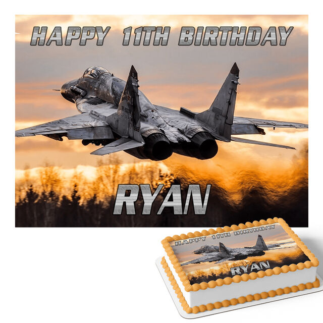 Fighter Jet (Rectangle Cake Topper)