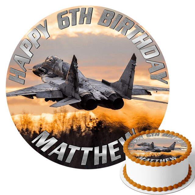 Fighter Jet (Round Cake Topper)