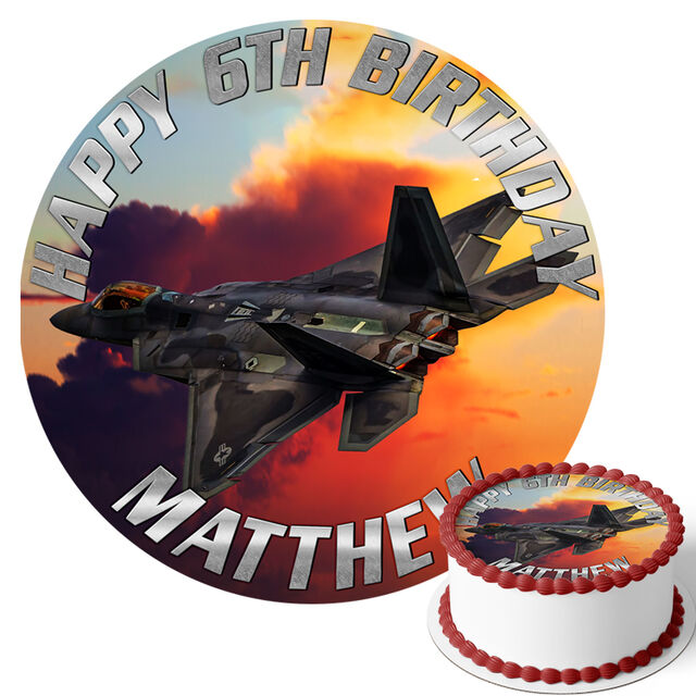 Fighter Jet (Round Cake Topper)