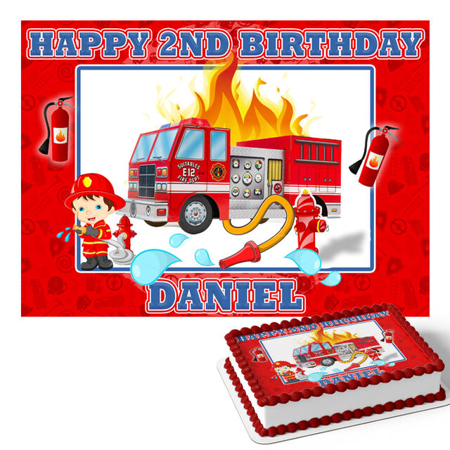 Fireman (Rectangle Cake Topper)
