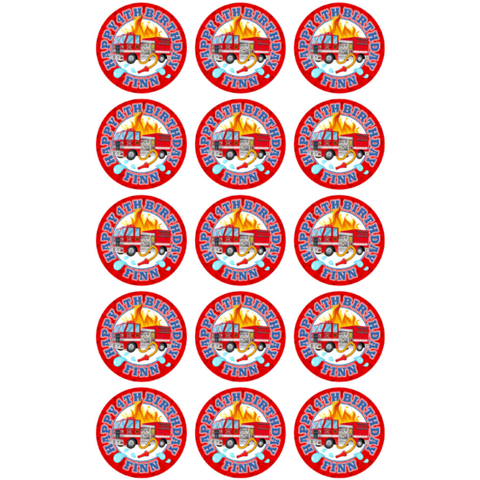 Fireman-Personaslied-Round-Edible-Cup-Cake-Toppers
