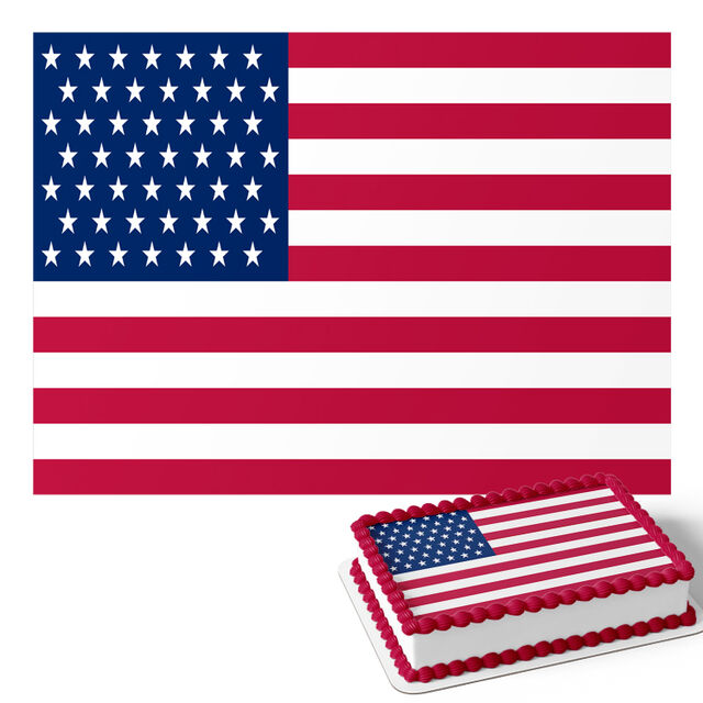 American Flag (Rectangle Cake Topper)