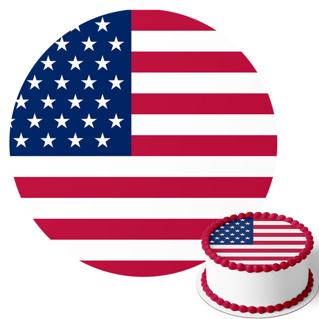 American Flag (Round Cake Topper)