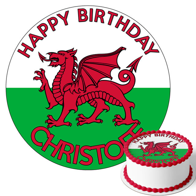Welsh Flag (Round Cake Topper)