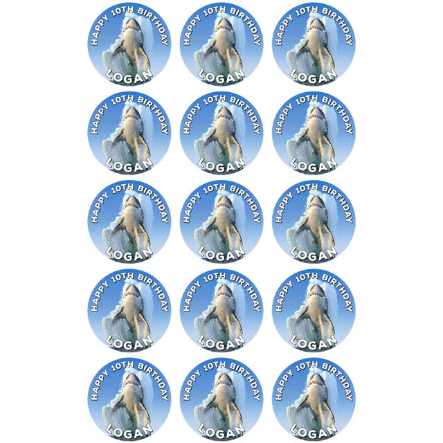 Great White Shark (Cupcake Toppers)