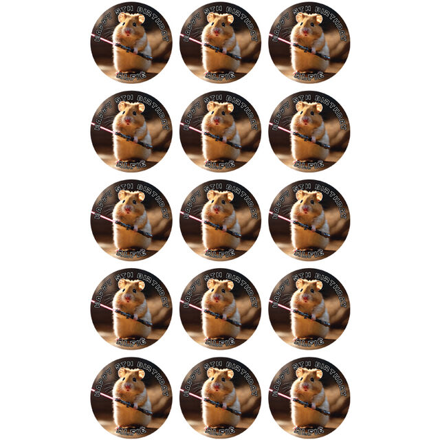 Hamster with Lightsaber (Cupcake Toppers)