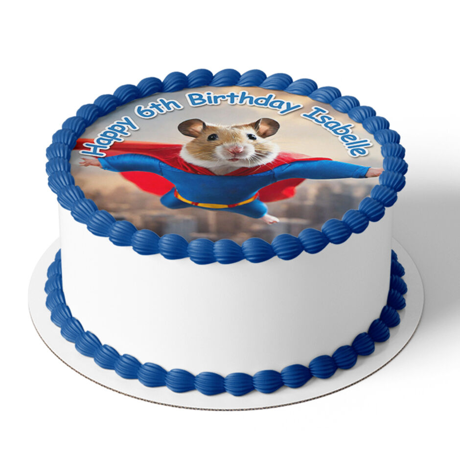 Super-Hamster-Personalsied-Round-Edible-Cake-Topper-Cake-View