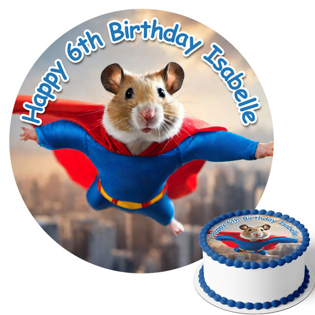 Super Hamster (Round Cake Topper)