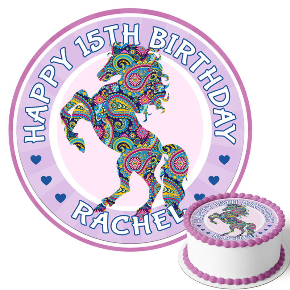 Horse-Personalised-Round-Edible-Cake-Topper-Main-Image-c