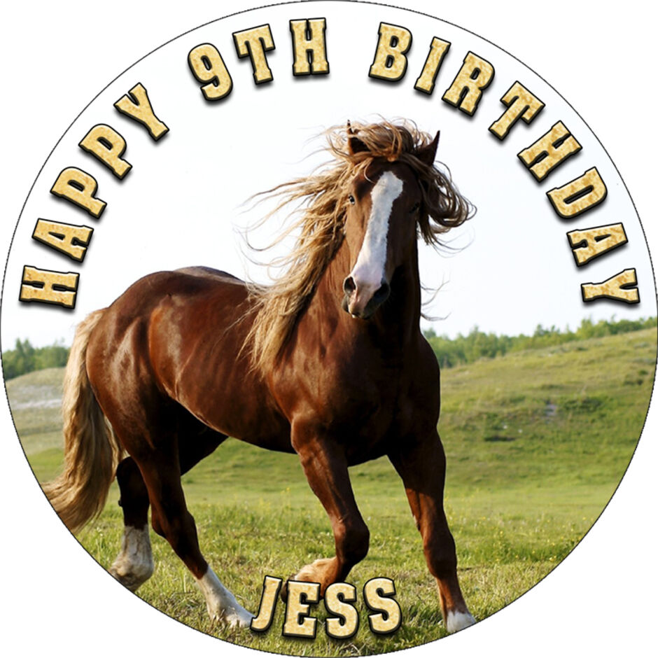 Horse-Personalised-Round-Edible-Cake-Topper-Main-Image-d