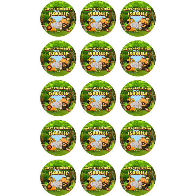 Jungle Safari Animals (Cupcake Toppers)