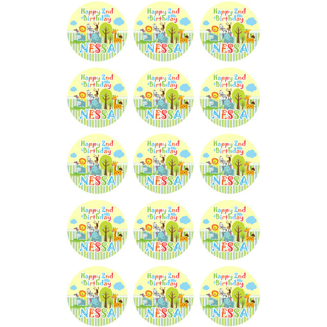 Jungle Safari Animals (Cupcake Toppers)