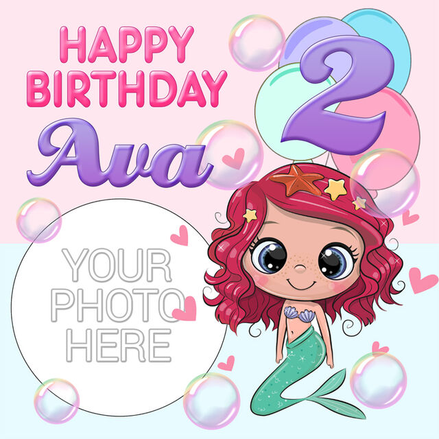 Mermaid (Square Cake Topper)