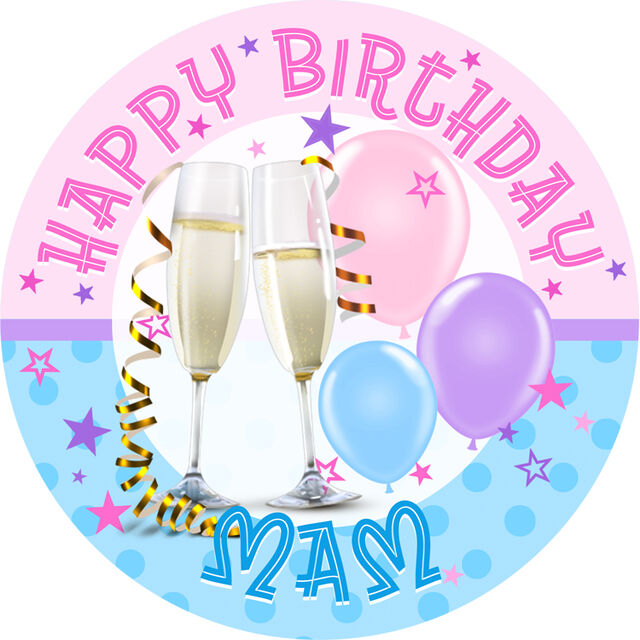 Champagne (Round Cake Topper)