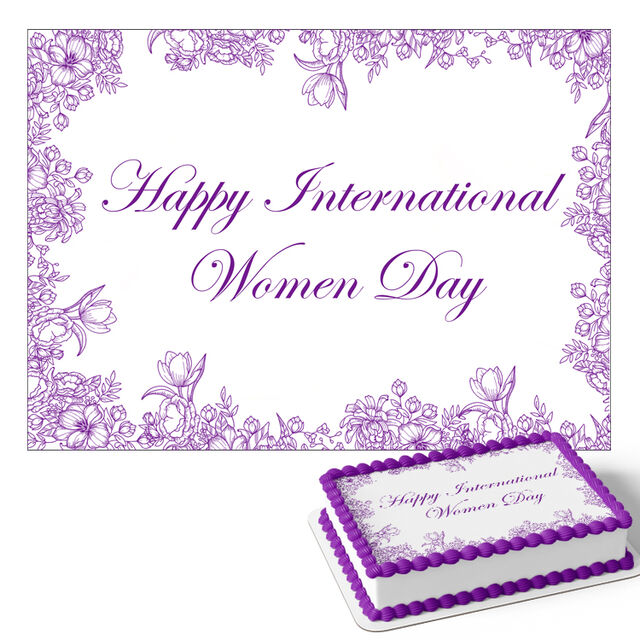 Happy International Womens Day (Rectangle Cake Topper)