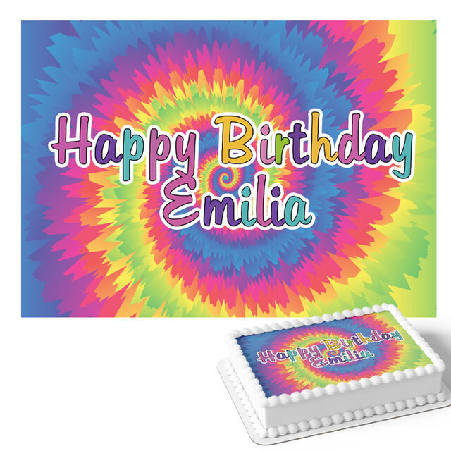 Tie Dye (Rectangle Cake Topper)