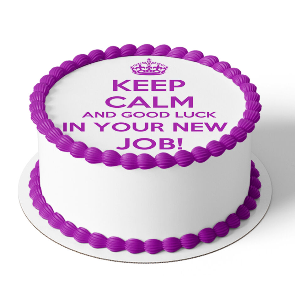 Good-Luck-in-your-New-Job-Personalised-Round-Edible-Cake-Topper-Cake-View