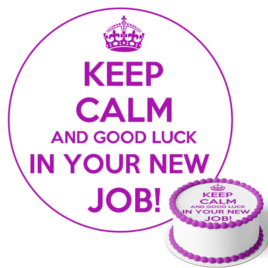 Good-Luck-in-your-New-Job-Personalised-Round-Edible-Cake-Topper-Main-Image