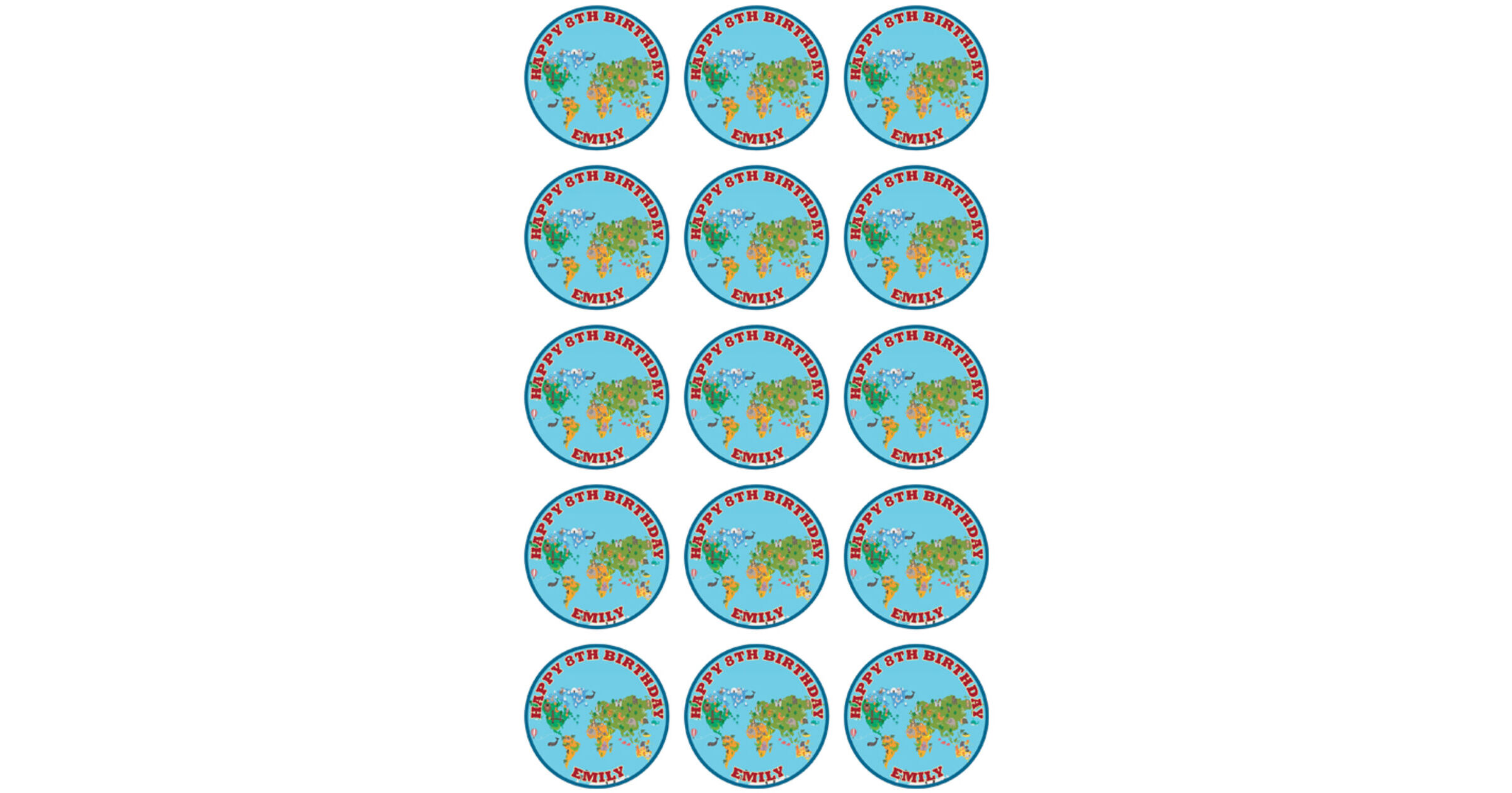World Map (Cupcake Toppers)