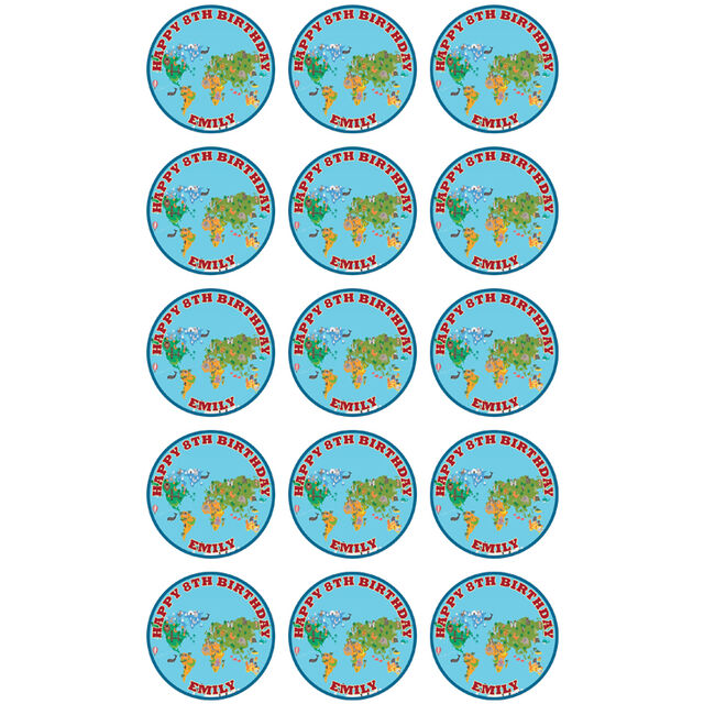 World Map (Cupcake Toppers)