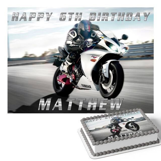 Motorbike (Rectangle Cake Topper)
