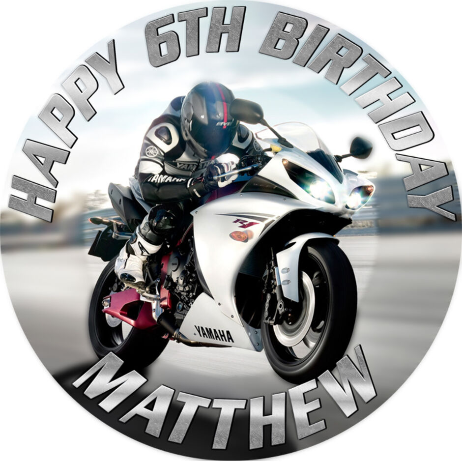 Motorbike-Personalised-Round-Edible-Cake-Topper