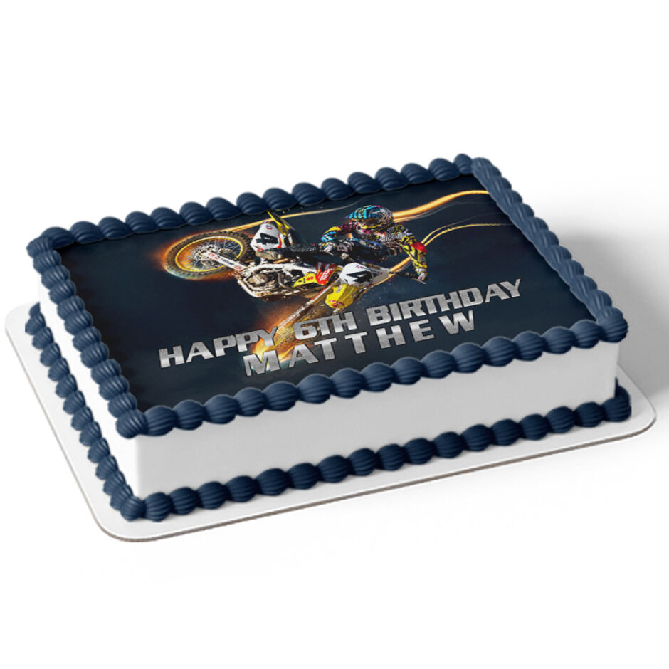 Motorcross-Personalised-Rectangle-Edible-Cake-Topper-Cake-View