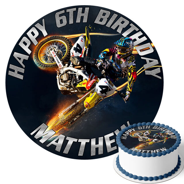 Motorcross (Round Cake Topper)
