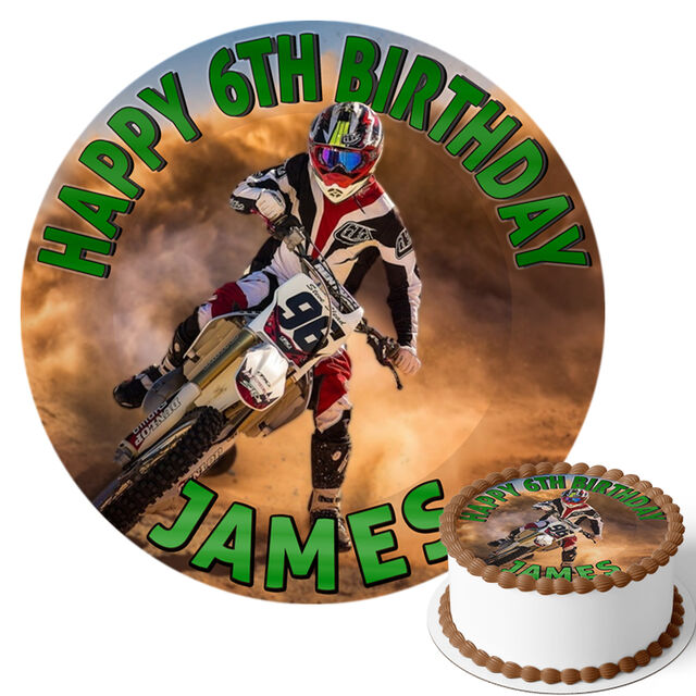 Motorcross (Round Cake Topper)