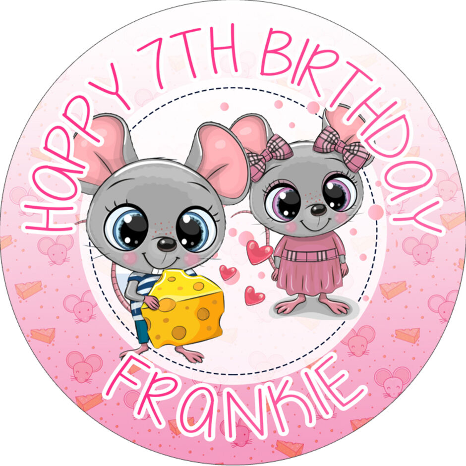 Mouse-Personalised-Round-Edible-Cake-Topper