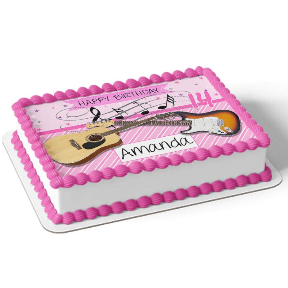 Guitar-Blue-Personalised-Rectangle-Edible-Cake-Topper-Cake-View-b