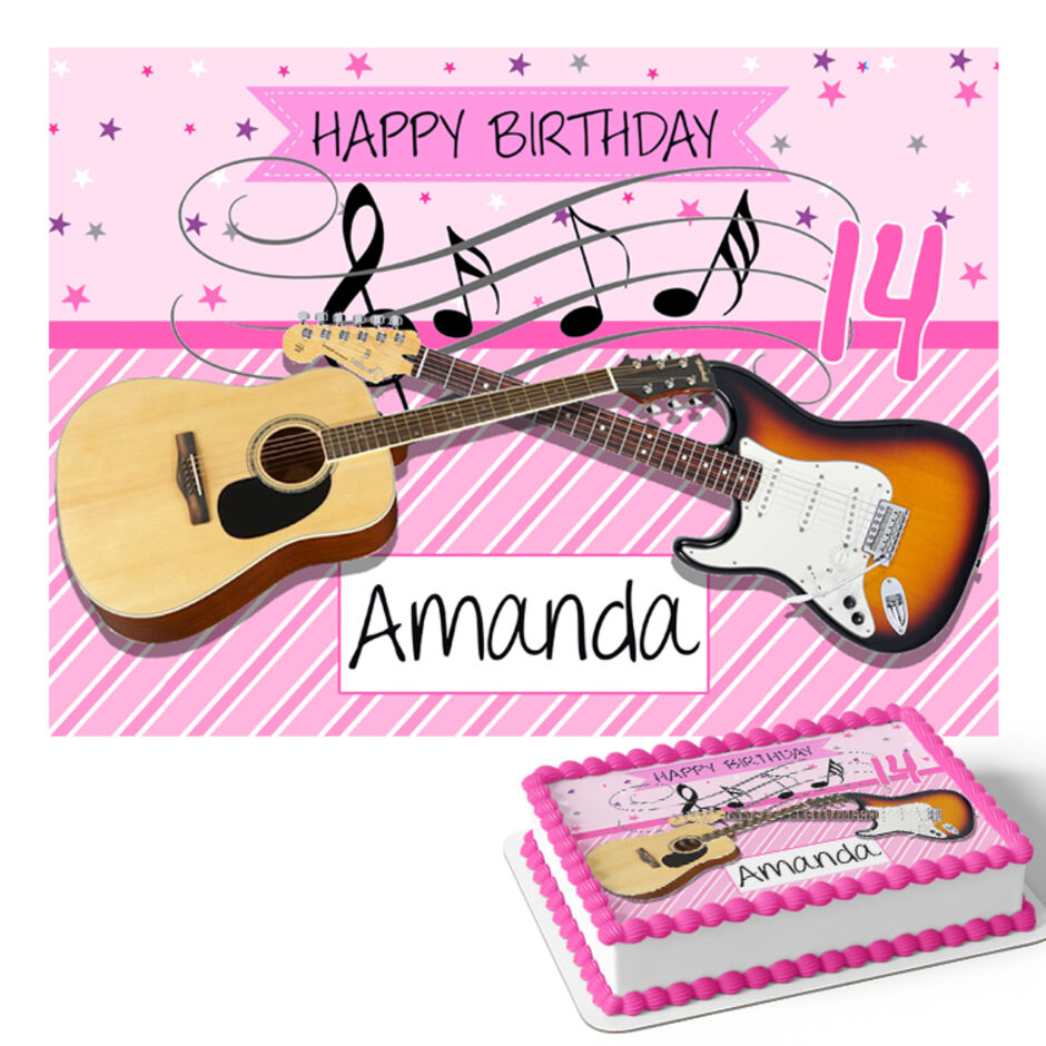Guitar-Blue-Personalised-Rectangle-Edible-Cake-Topper-Main-Image-b