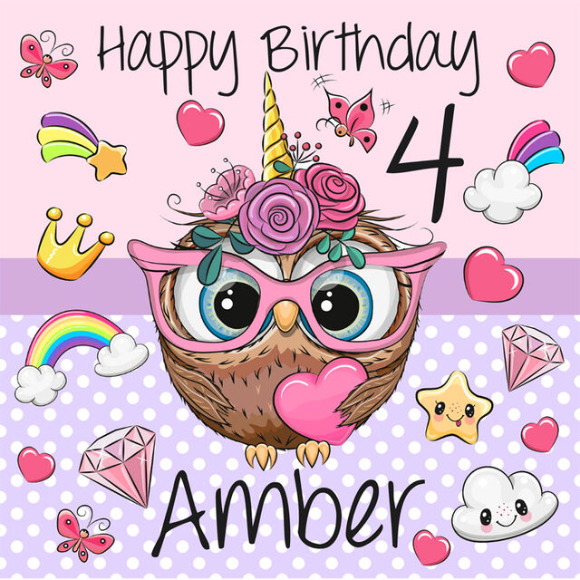 Cute Owl (Square Cake Topper)