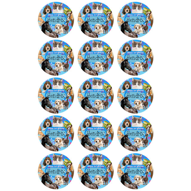 Pet Animals Blue (Cupcake Toppers)