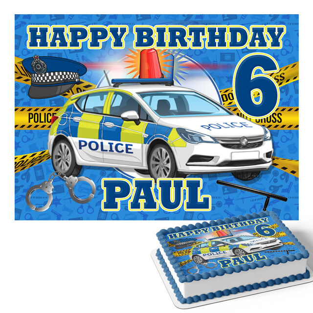 Police (Rectangle Cake Topper)