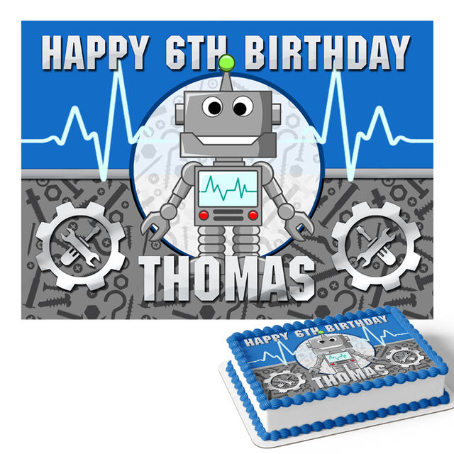 Robot (Rectangle Cake Topper)