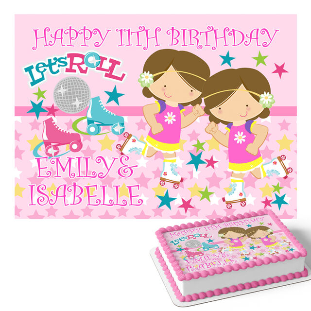 Roller Skating (Rectangle Cake Topper)